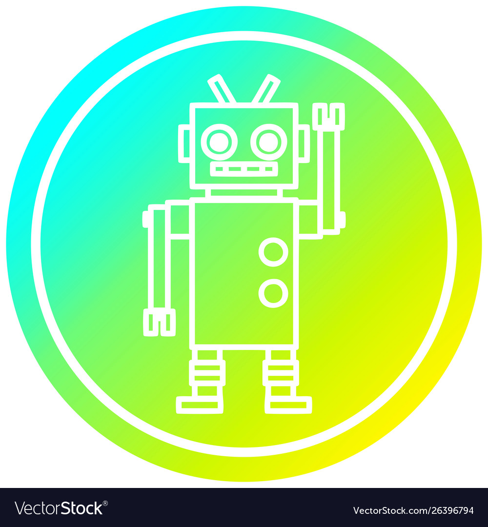 Dancing robot circular in cold gradient spectrum