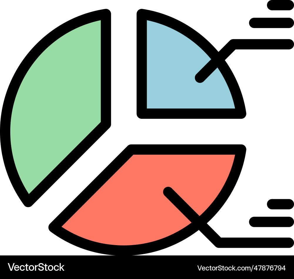 Data pie chart icon flat Royalty Free Vector Image