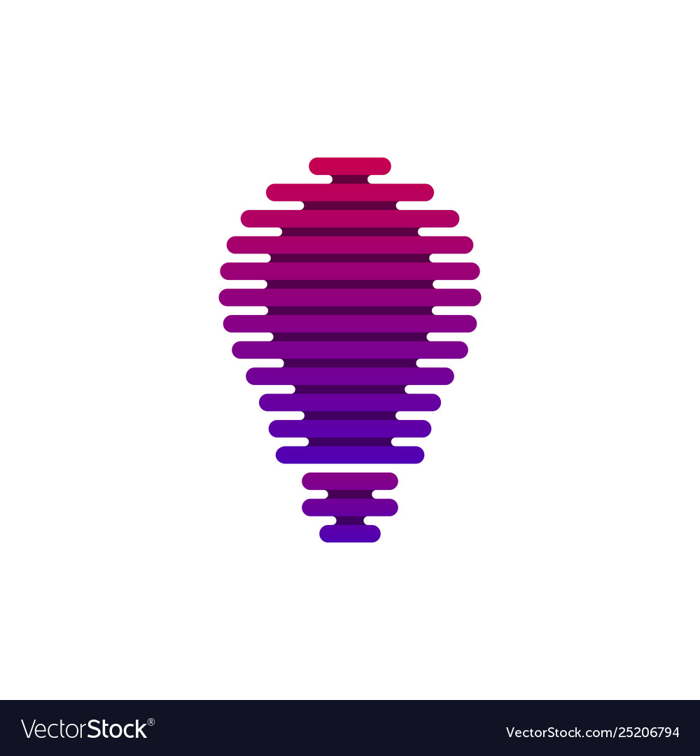 Digital bulb icon with parallel lines