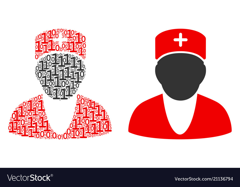 Doctor composition of binary digits vector image Doctor composition of binary digits
