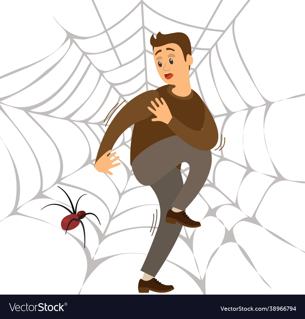 Fear spider man frightened spinner guy