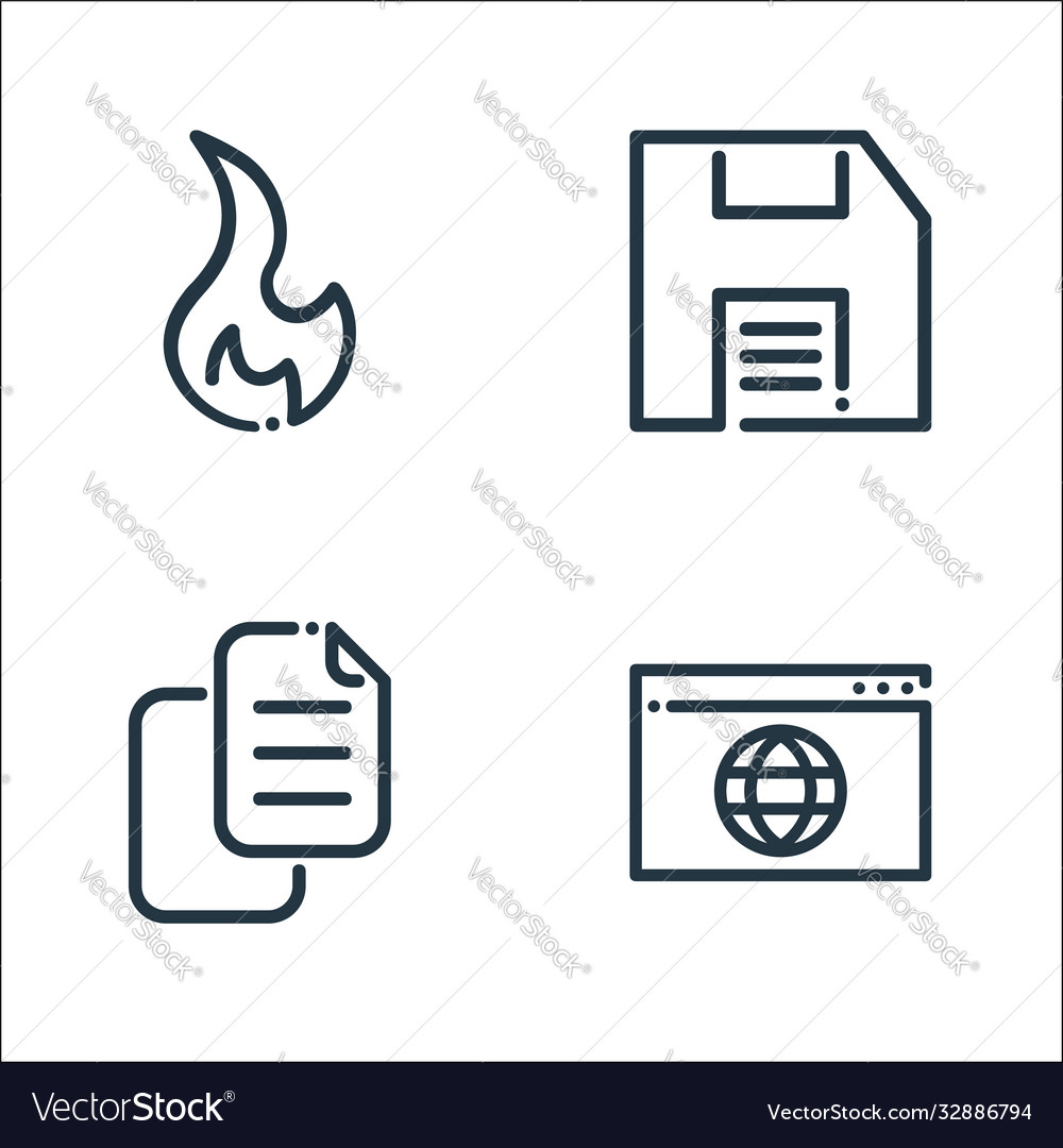 Icon line icons linear set quality vector image Icon line icons linear set quality