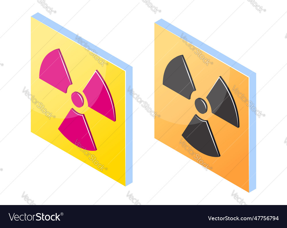 Ionizing Radiation Signs In Flat Style Royalty Free Vector