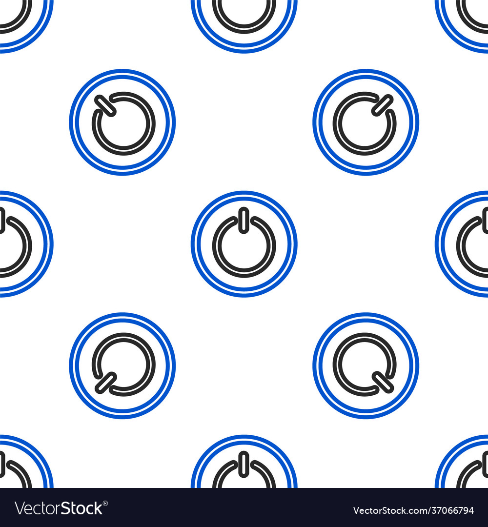 Line power button icon isolated seamless pattern vector image Line power button icon isolated seamless pattern