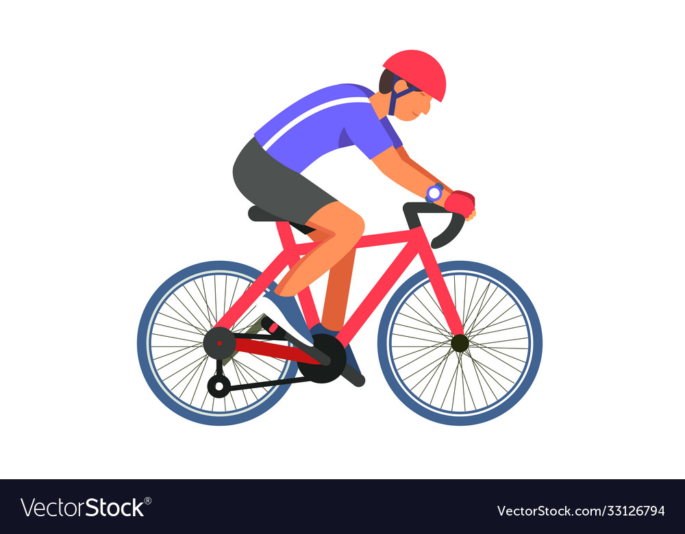 Man cyclist on road Royalty Free Vector Image - VectorStock