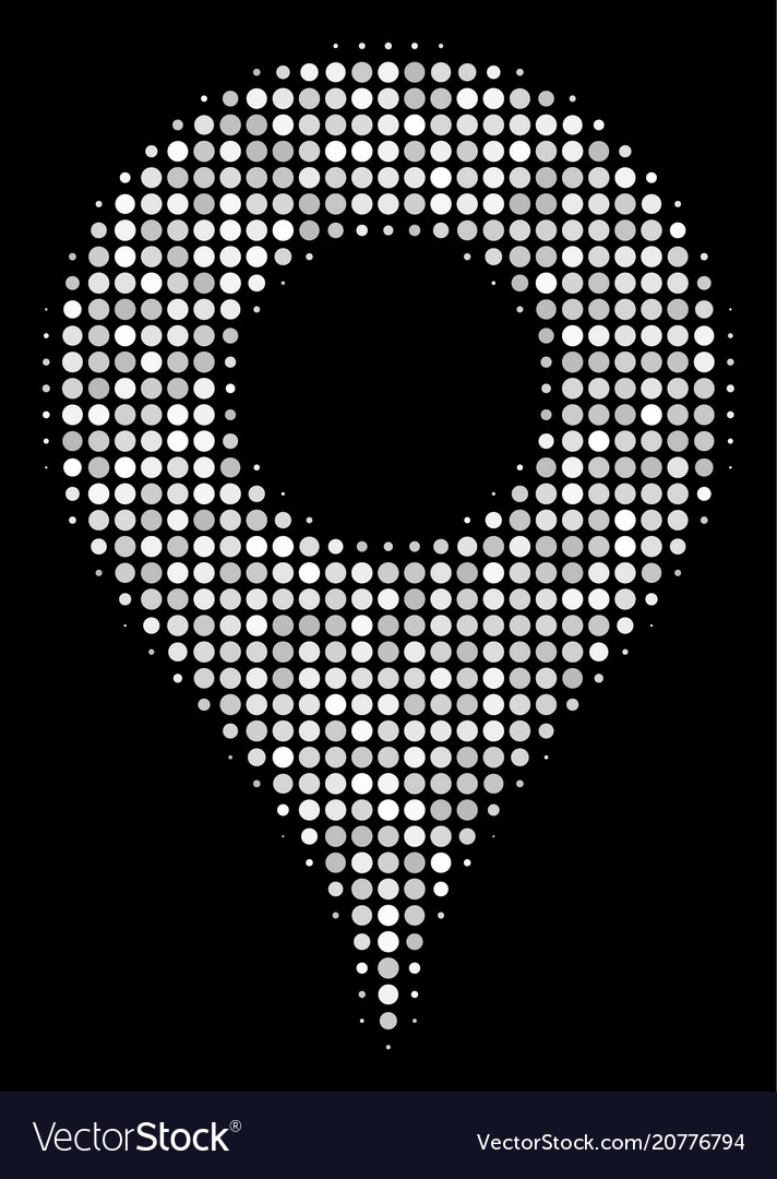 Map pointer halftone icon