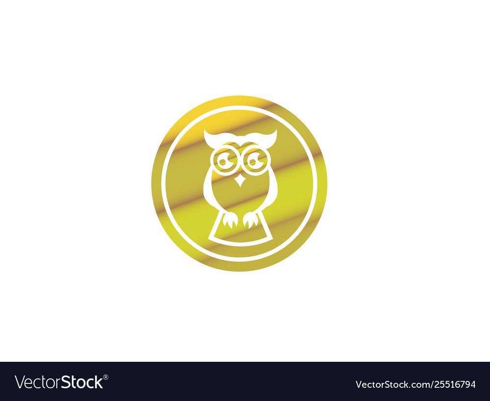 Owl open eyes for logo design wise bird