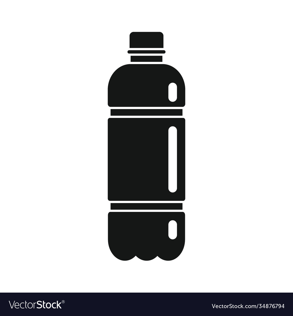 Plastic bottle for water black simple icon