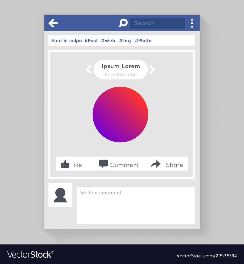 Social network window photo frame message chatting vector image Social network window photo frame message chatting
