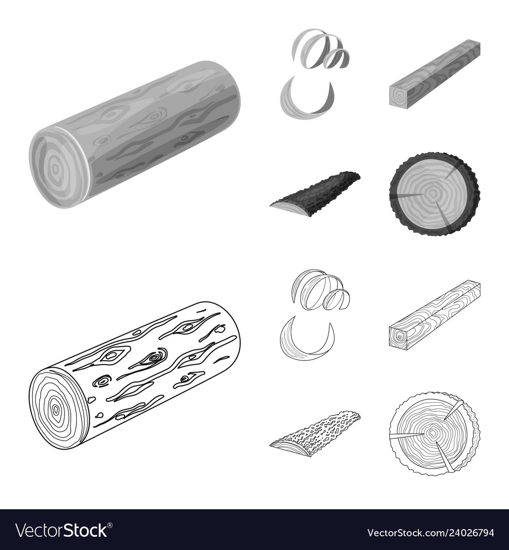 Tree and raw symbol set Vector Image Tree and raw symbol set