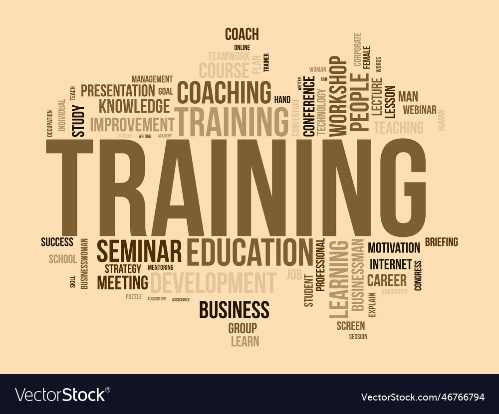 Word cloud background concept for training