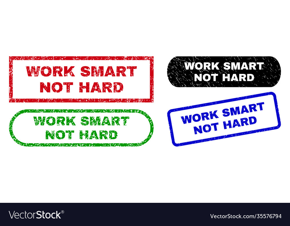 Work smart not hard rectangle watermarks using