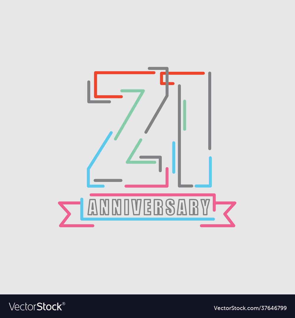 21 Jahre Jubiläum Logo Geburtstagsfeier vector image 21 Jahre Jubiläum Logo Geburtstagsfeier
