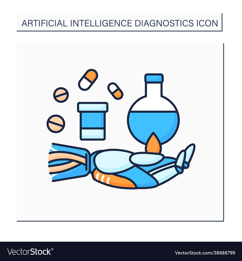 Ai in pharmacy color icon