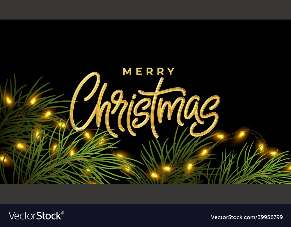 Christmas background with realistic branches vector image Christmas background with realistic branches
