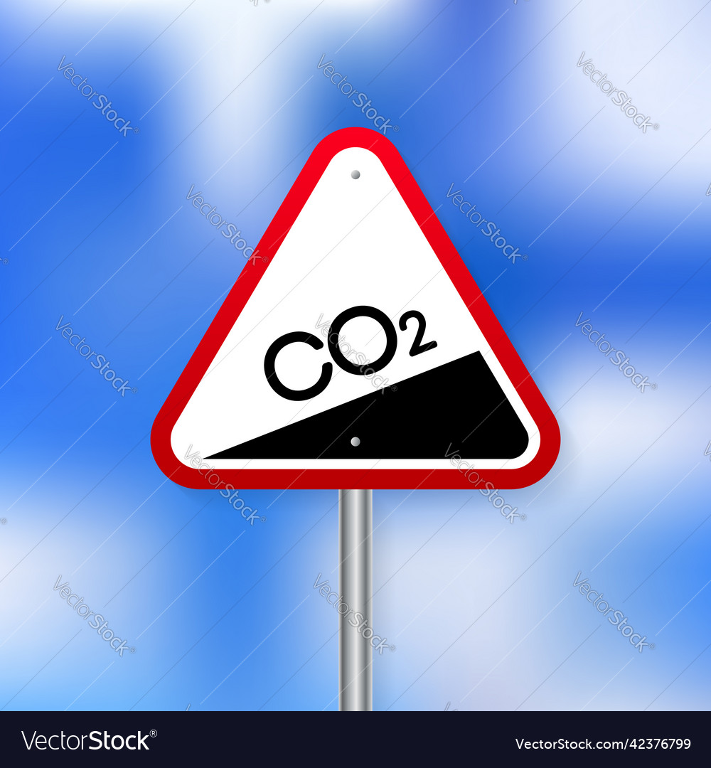 Co 2 emissions in flat style on green background Vector Image