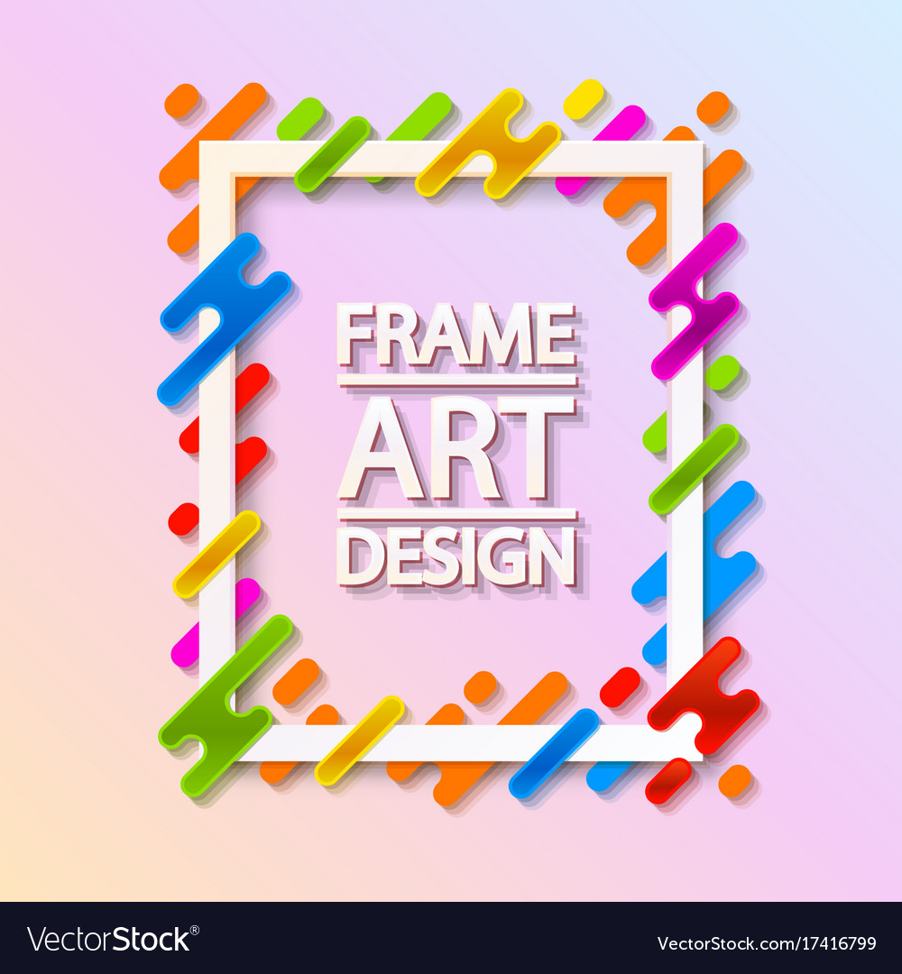 Color frame art design beautiful Royalty Free Vector Image