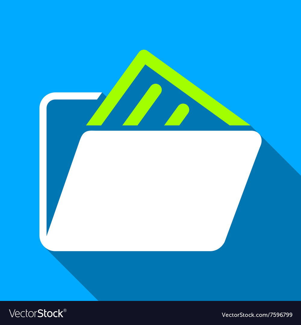 Document folder flat long shadow square icon