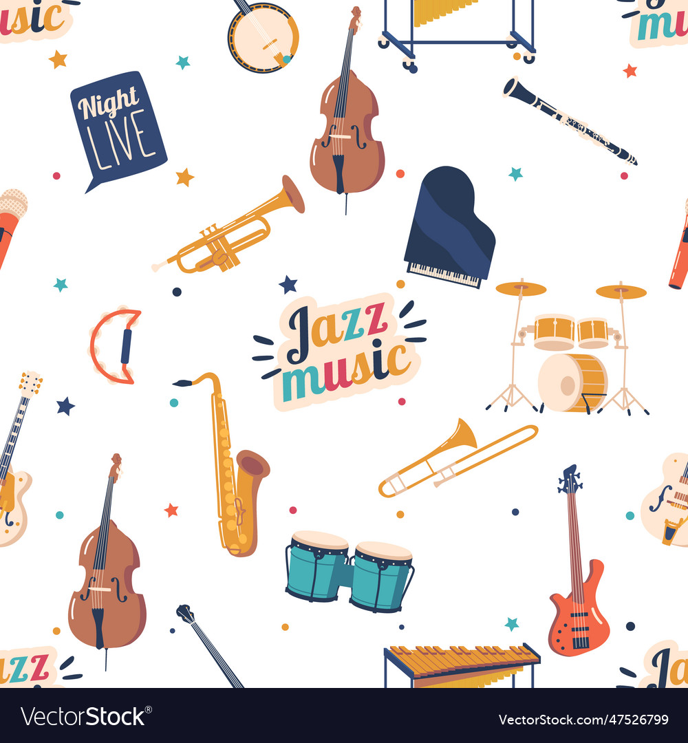 Dynamic seamless pattern featuring an assortment vector image Dynamic seamless pattern featuring an assortment