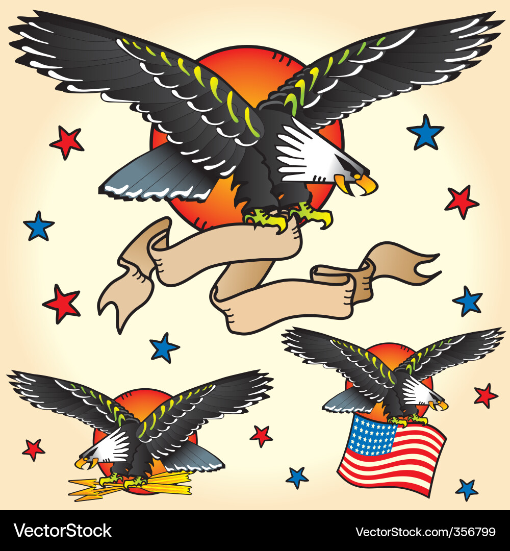 Eagle tattoos Royalty Free Vector Image - VectorStock