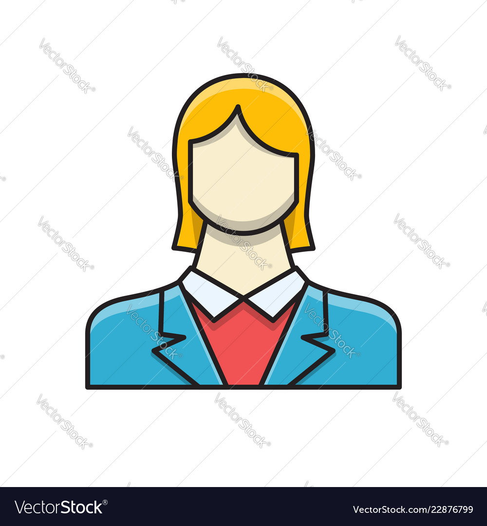 Employee woman filled related flat icon