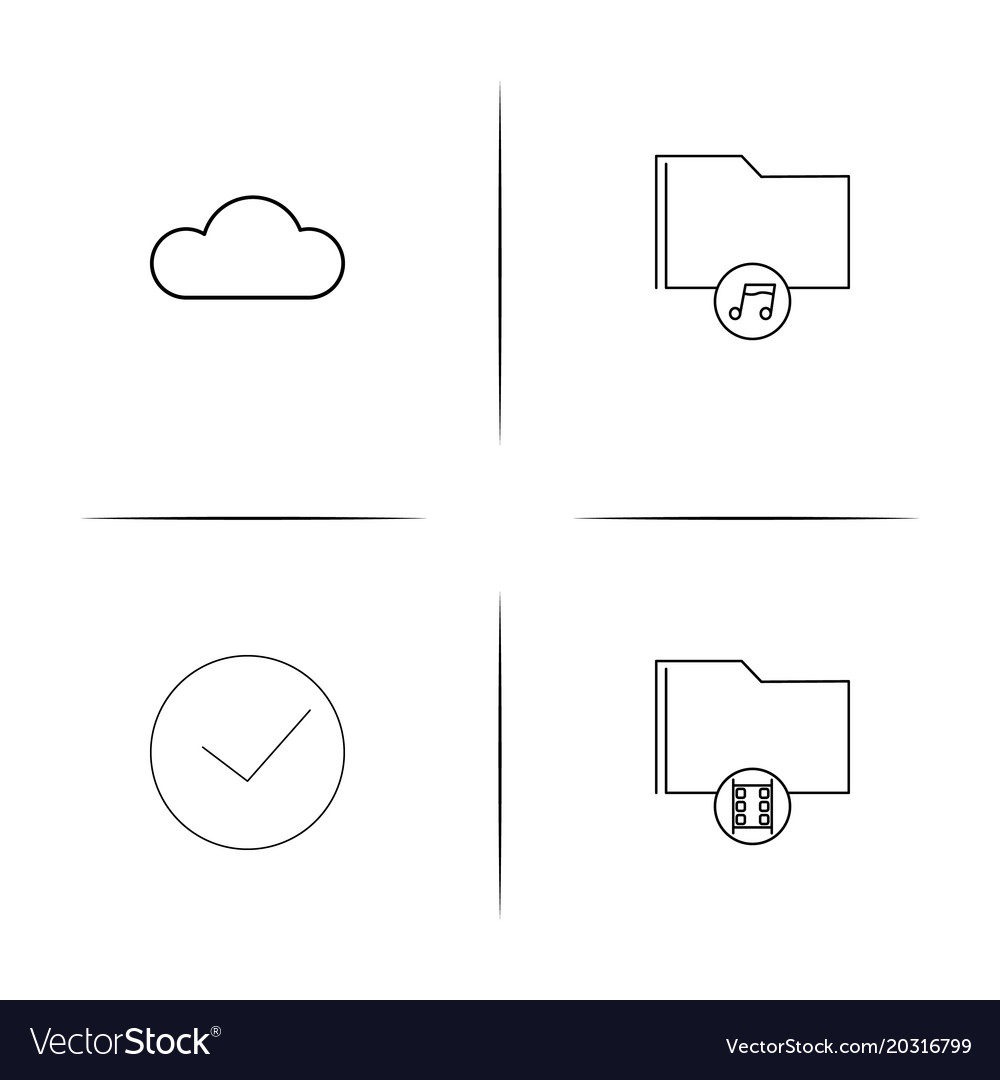 Files and folders sign simple linear icon