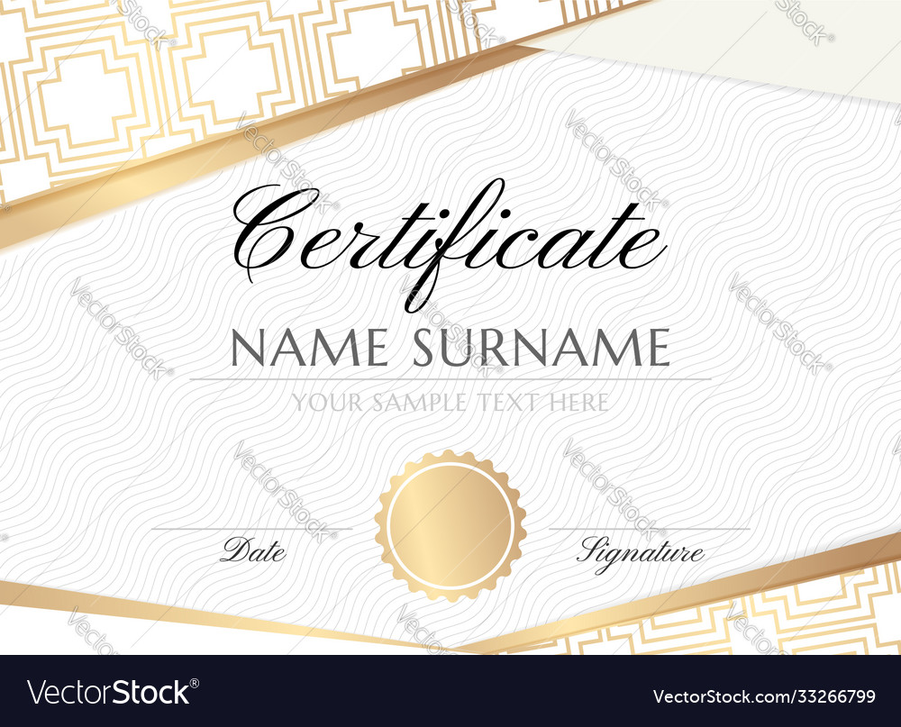 Golden concentric square texture certificate Vector Image Golden concentric square texture certificate