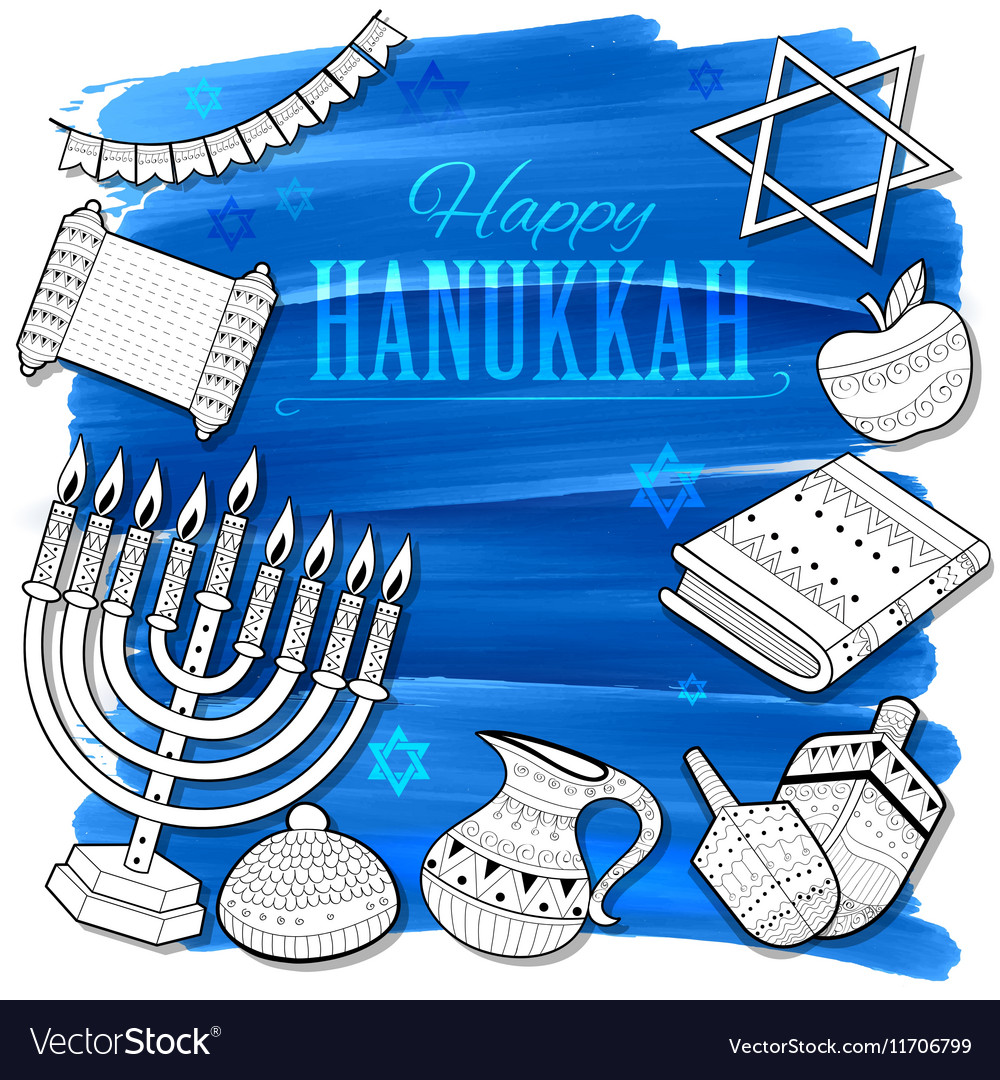 Happy Hanukkah Jewish holiday background Vector Image