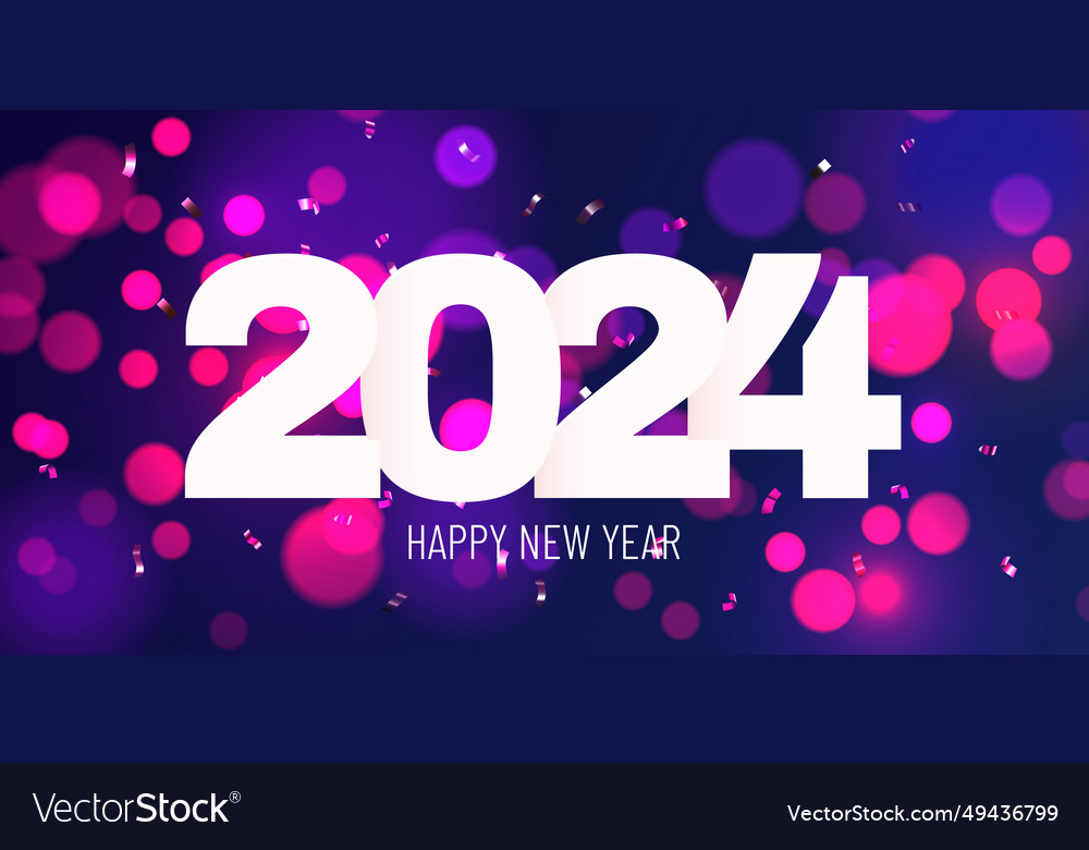 Happy new 2024 year holiday festive poster Vector Image