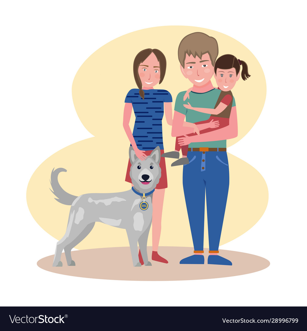 Happy smiling family mother father daughter and Vector Image