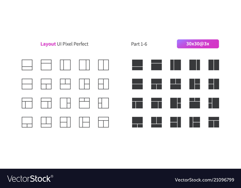 Layout ui pixel perfect well-crafted thin vector image Layout ui pixel perfect well-crafted thin