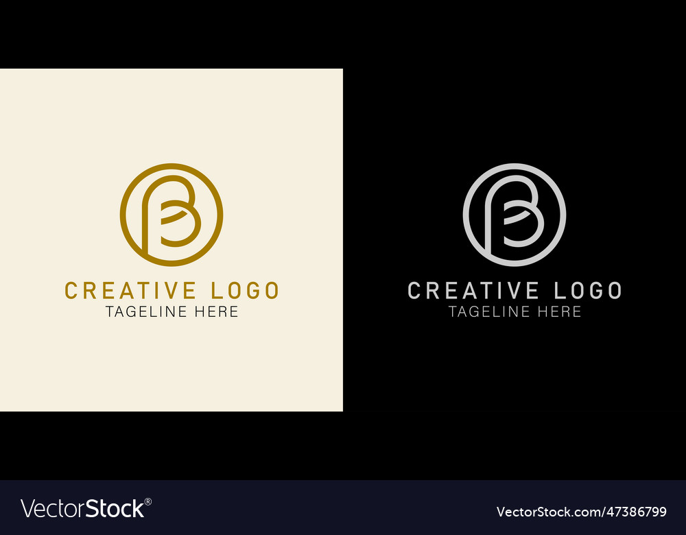 Letter b logo with circle shape style ob bo b Vector Image