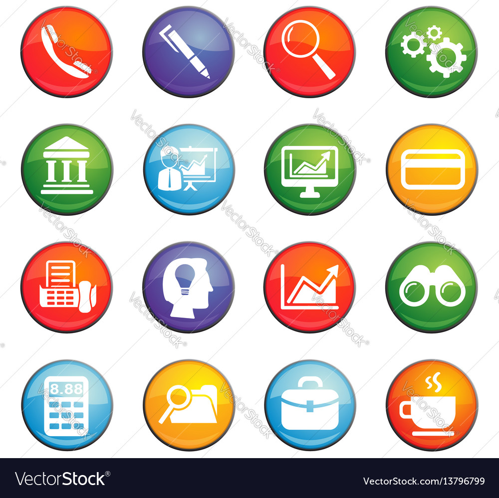 Office icon set Royalty Free Vector Image - VectorStock