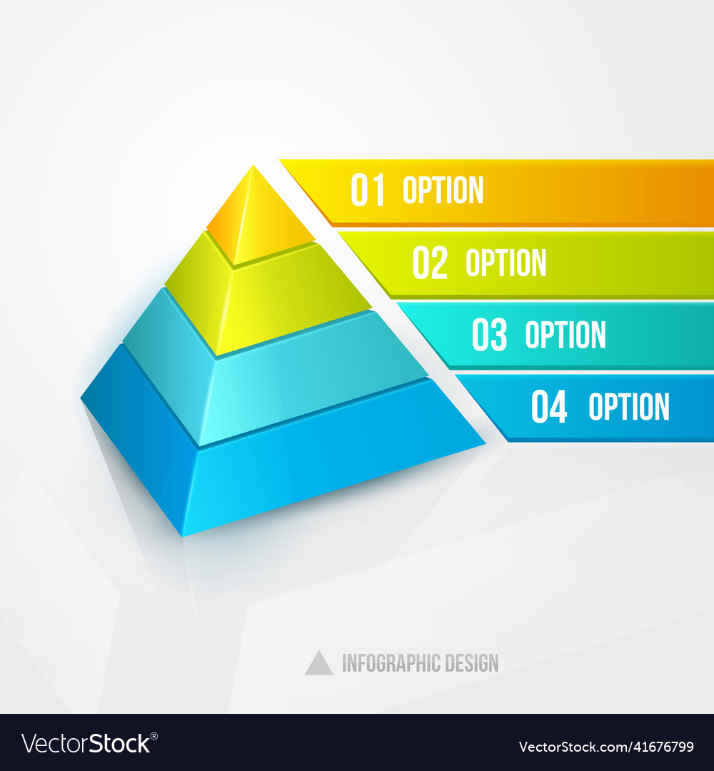 Pyramid infographic design template Royalty Free Vector