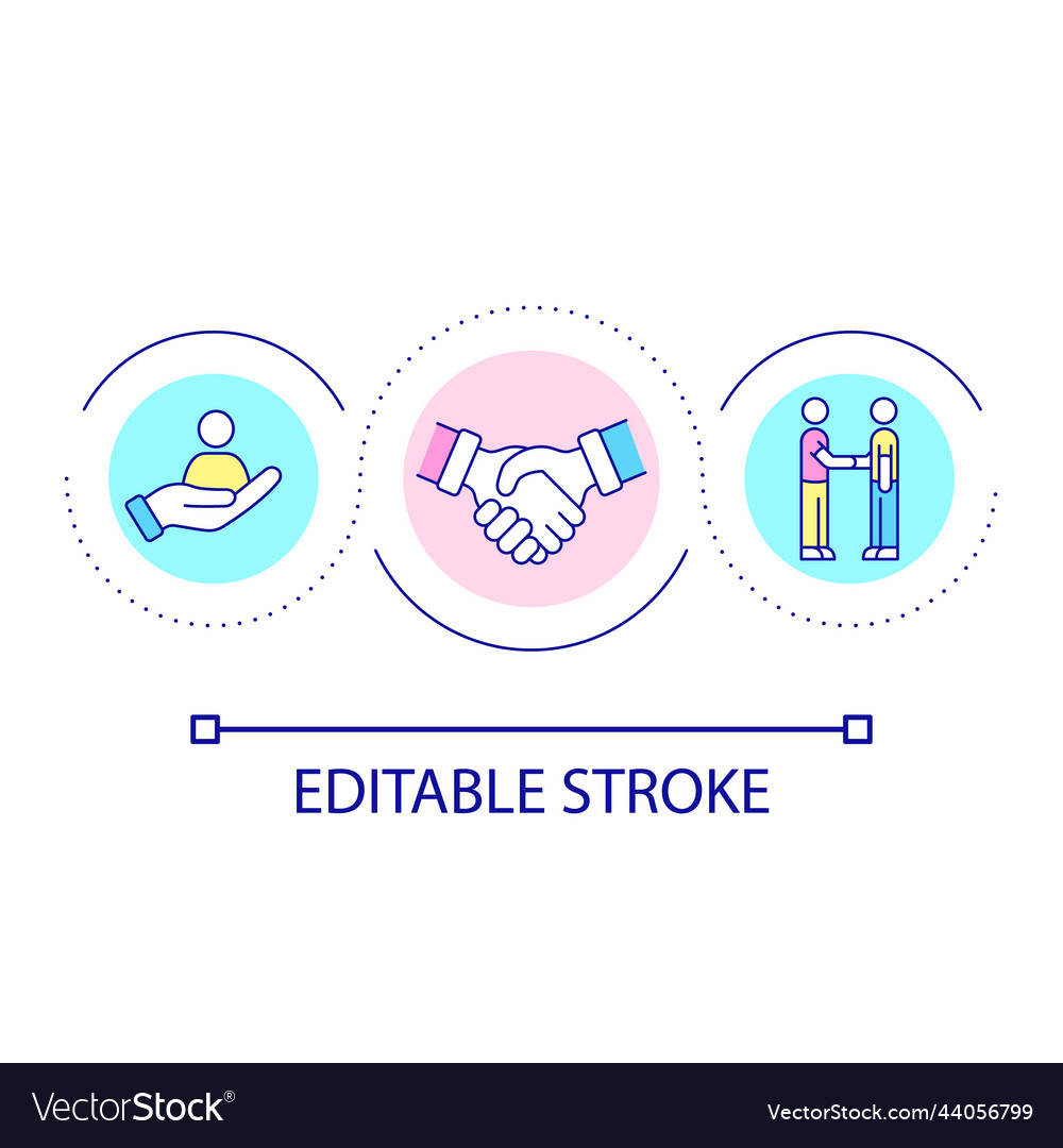 Relationship building loop concept icon vector image Relationship building loop concept icon
