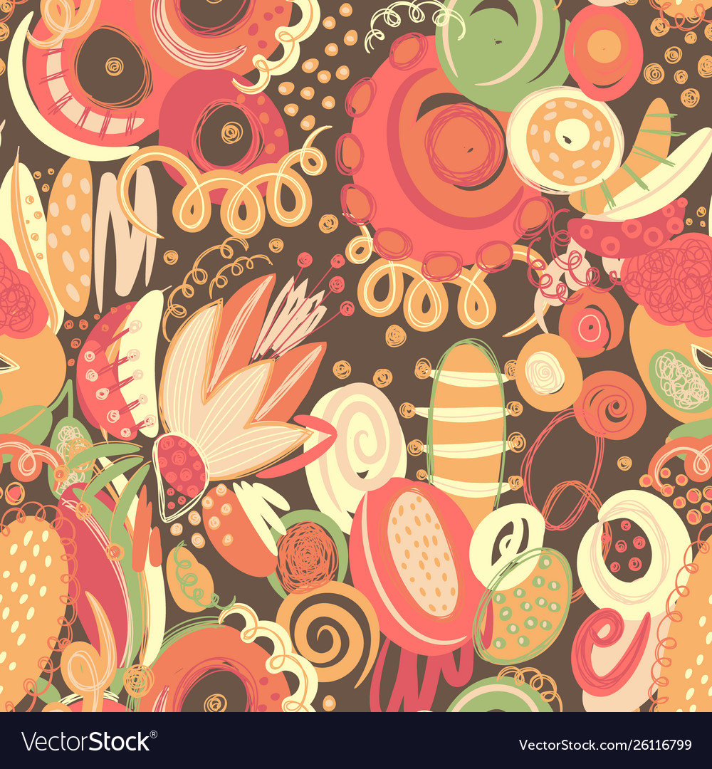 Seamless pattern with hand drawn abstract vector image Seamless pattern with hand drawn abstract