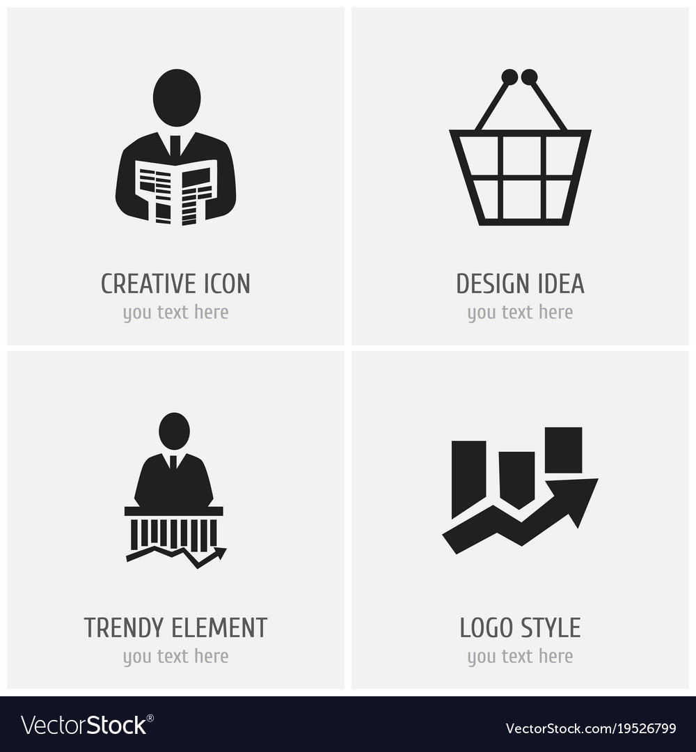 Set of 4 editable statistic icons includes