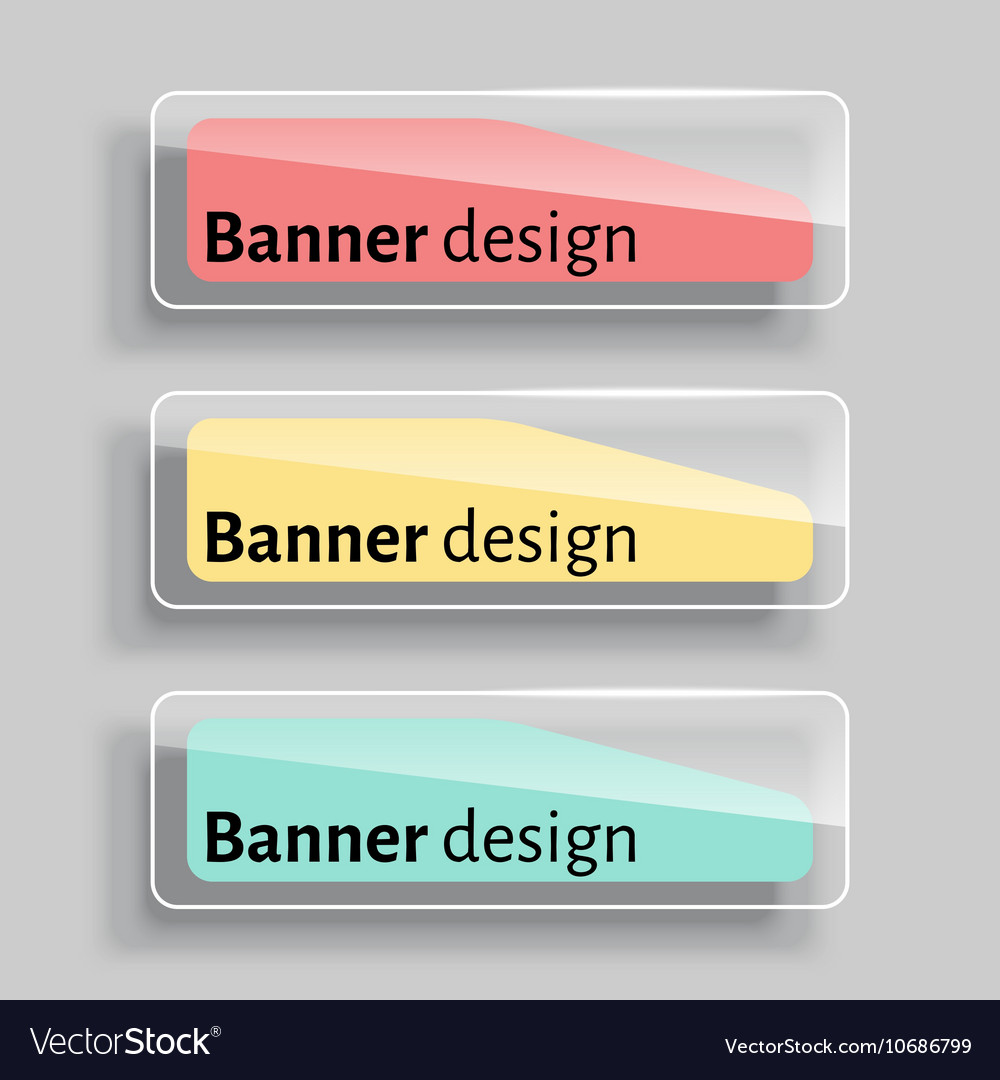 Set of three realistic abstract transparent