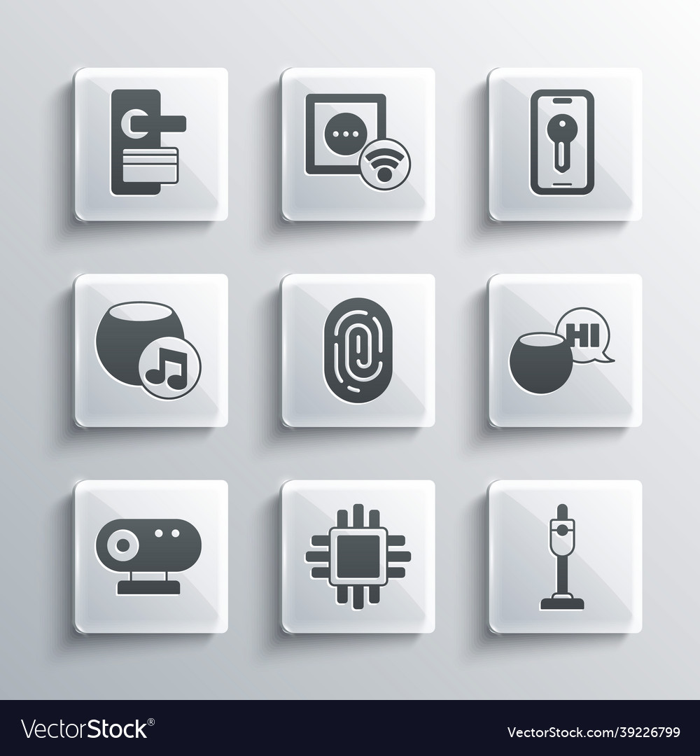 Set processor with cpu vacuum cleaner voice vector image Set processor with cpu vacuum cleaner voice
