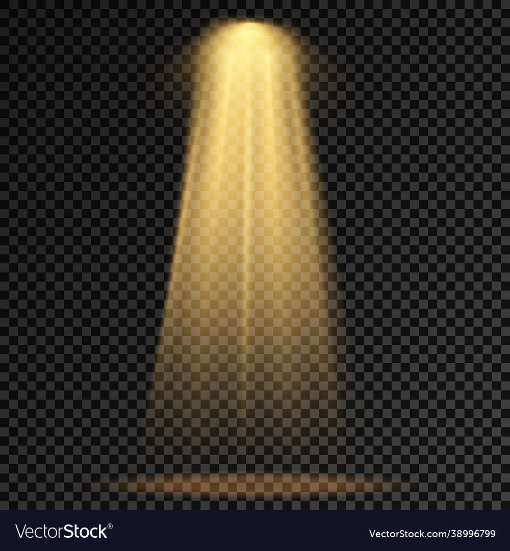 Set Yellow Spotlight Projector Light Effect Vector Image