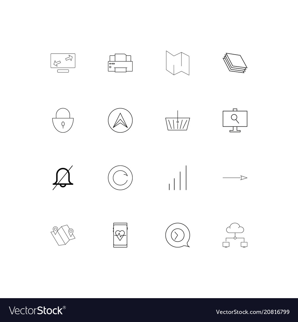 Web linear thin icons set outlined simple