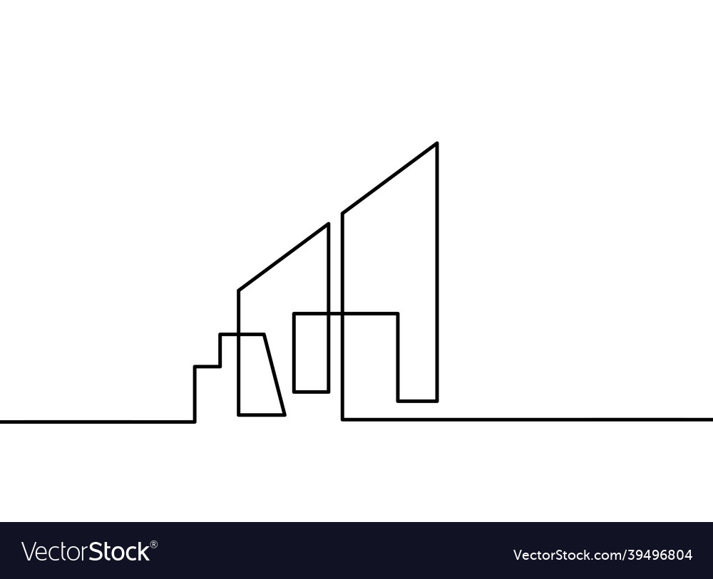 Abstrakte Architektur als kontinuierliche Linienzeichnung Vector Image Abstrakte Architektur als kontinuierliche Linienzeichnung