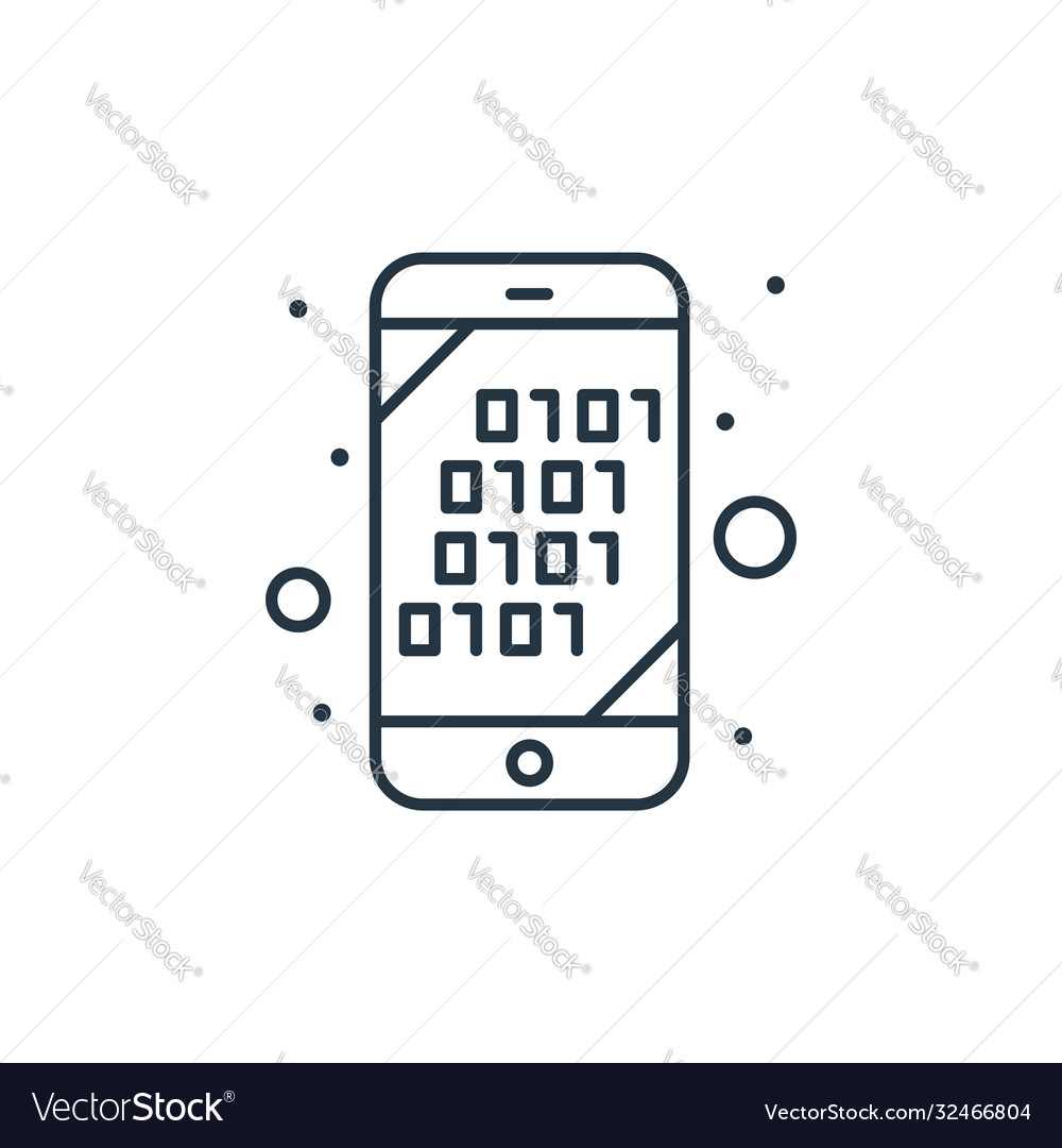 Binary code icon editable stroke Vector Image Binary code icon editable stroke