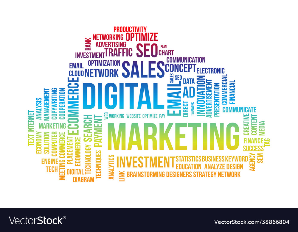 Business concept digital marketing word cloud