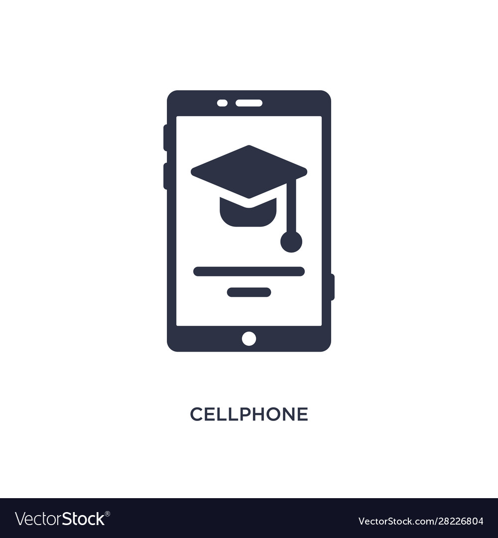 Cellphone icon on white background simple element