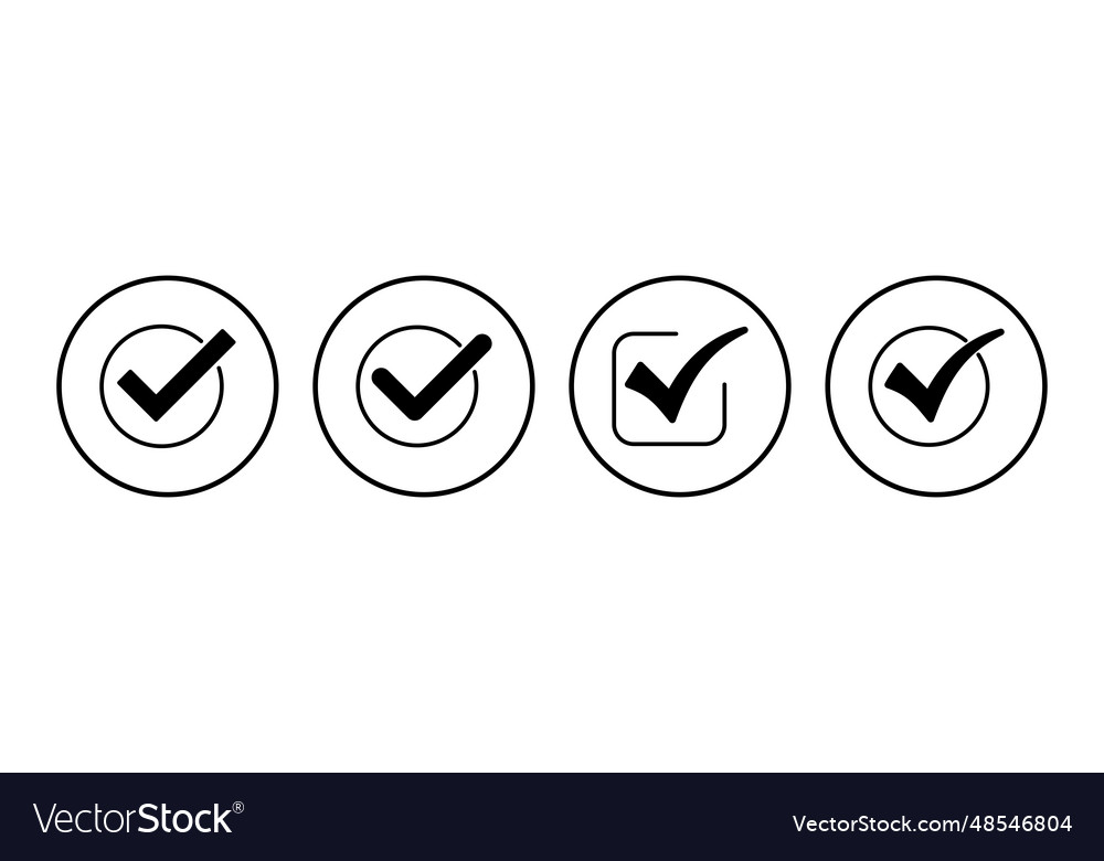 Check icon mark list button vector image Check icon mark list button