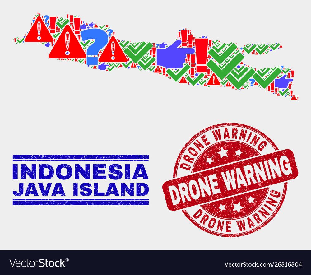 Collage java island map symbol mosaic