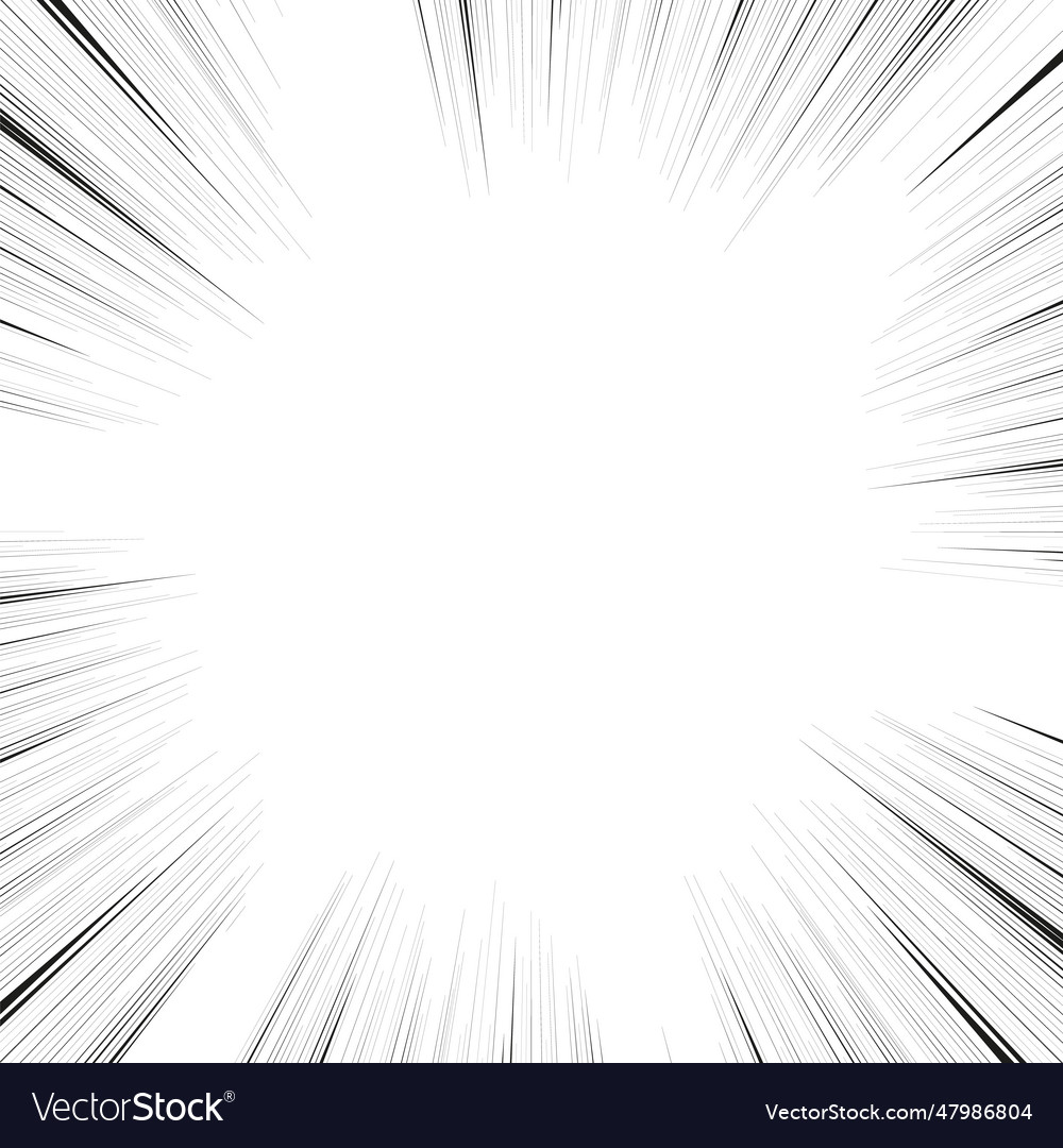 Comic book action lines speed manga frame Vector Image