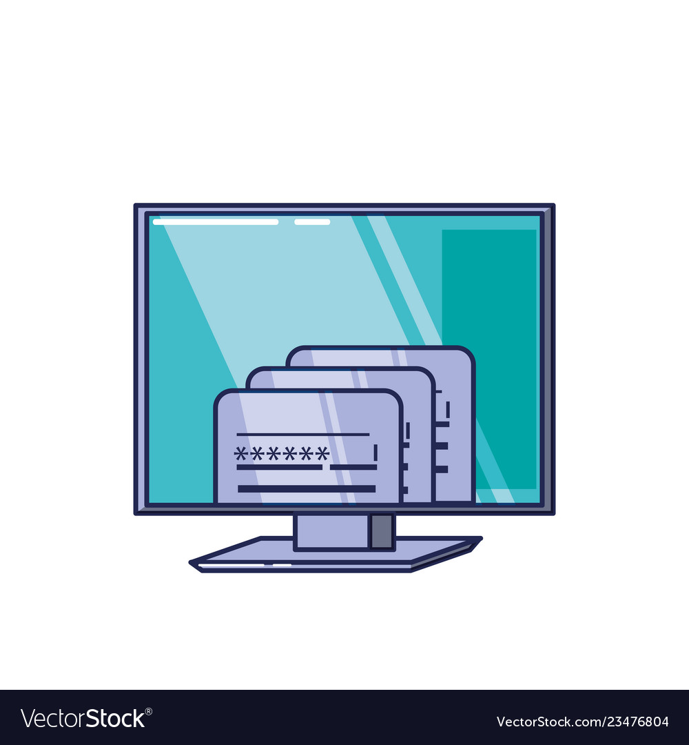 Computermonitor und Dokument mit Passwort