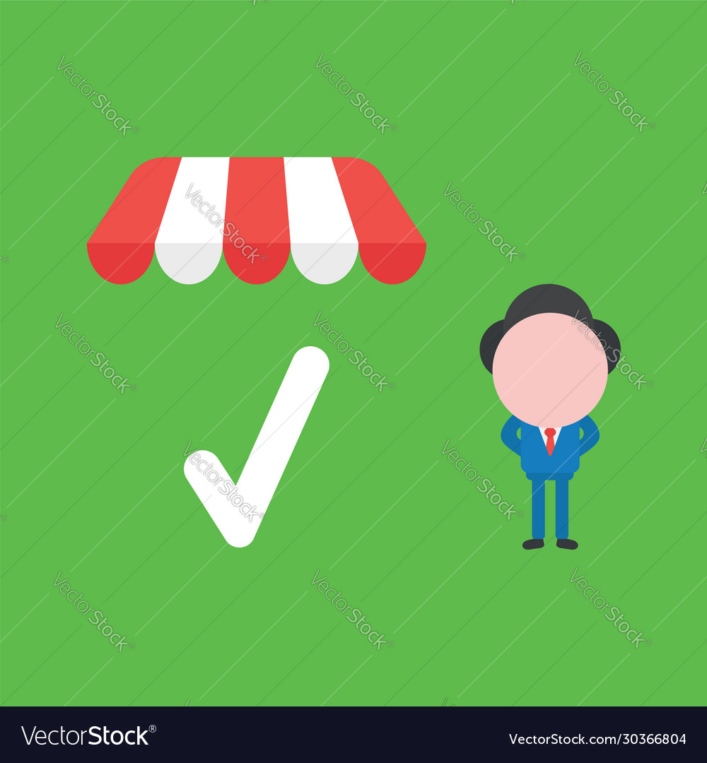 Concept businessman character with check mark
